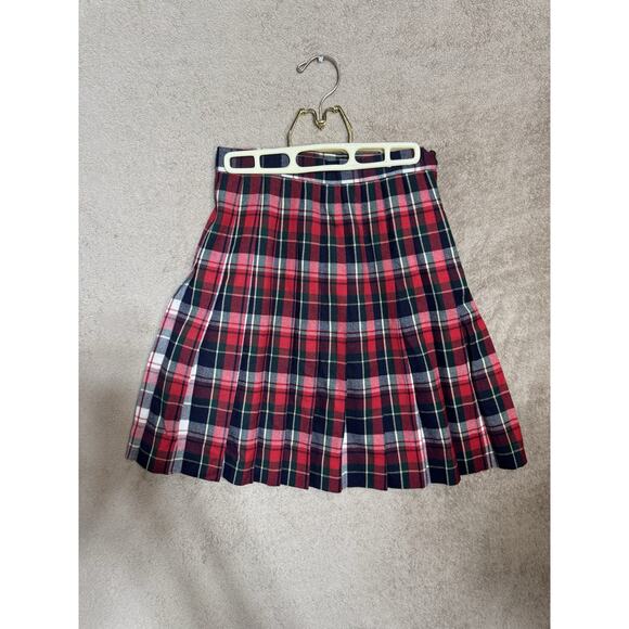 Vintage Talbots Plaid 100% Wool Midi Skirt Size 4p Pleated Oktoberfest - Picture 2 of 9